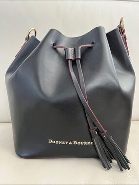 Dooney and Bourke leather drawstring bucket bag
